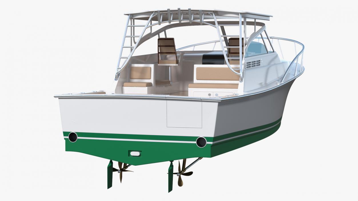 Speedboat Green New 3D model