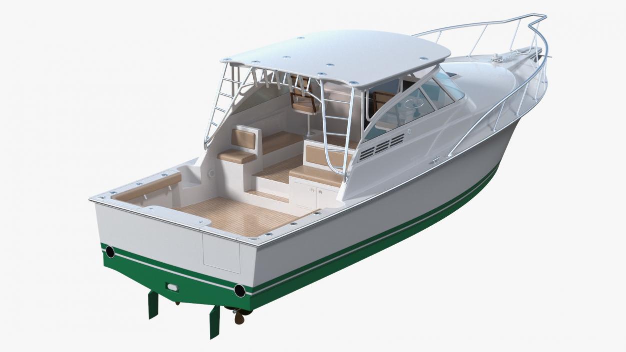 Speedboat Green New 3D model