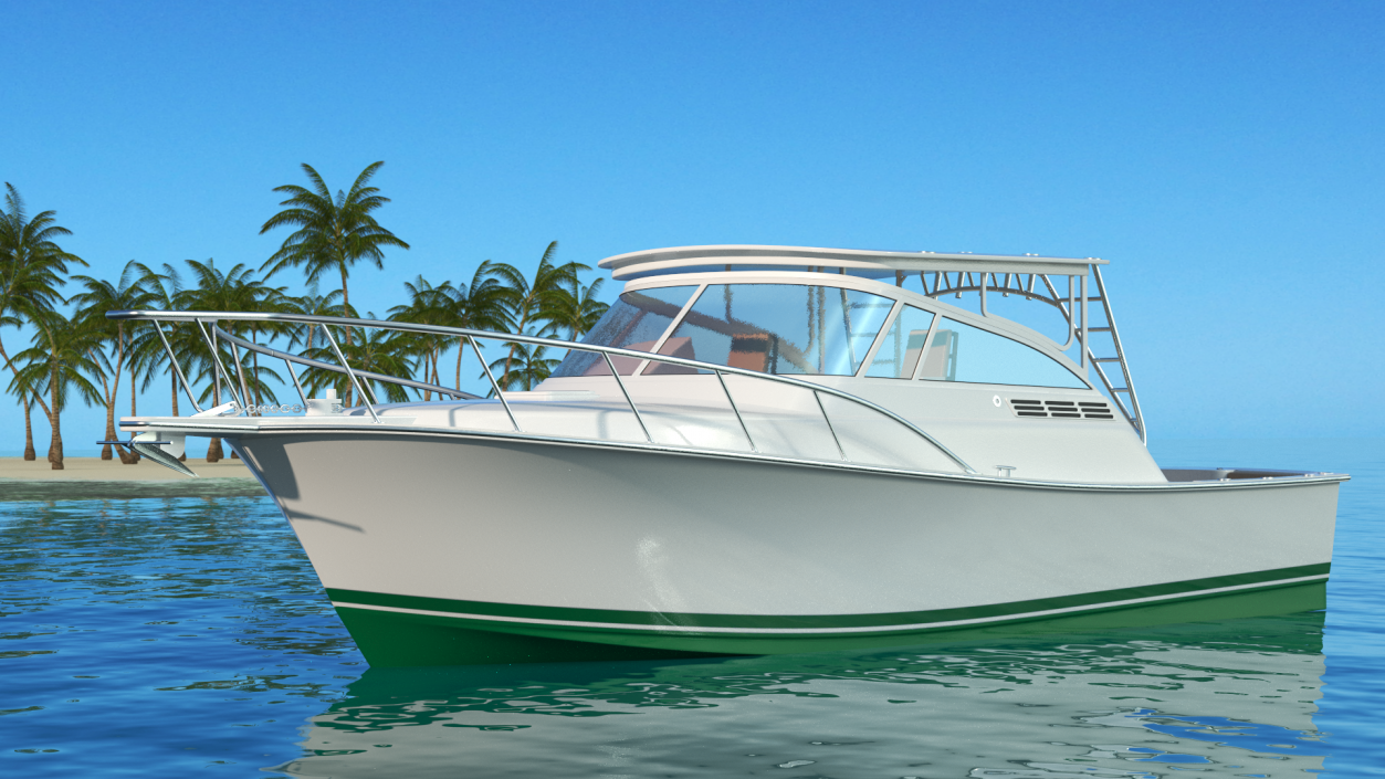 Speedboat Green New 3D model