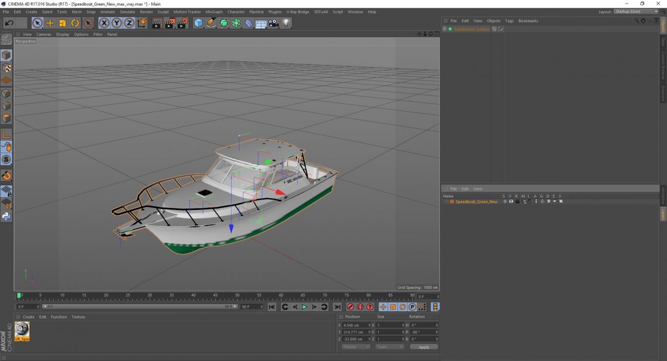 Speedboat Green New 3D model