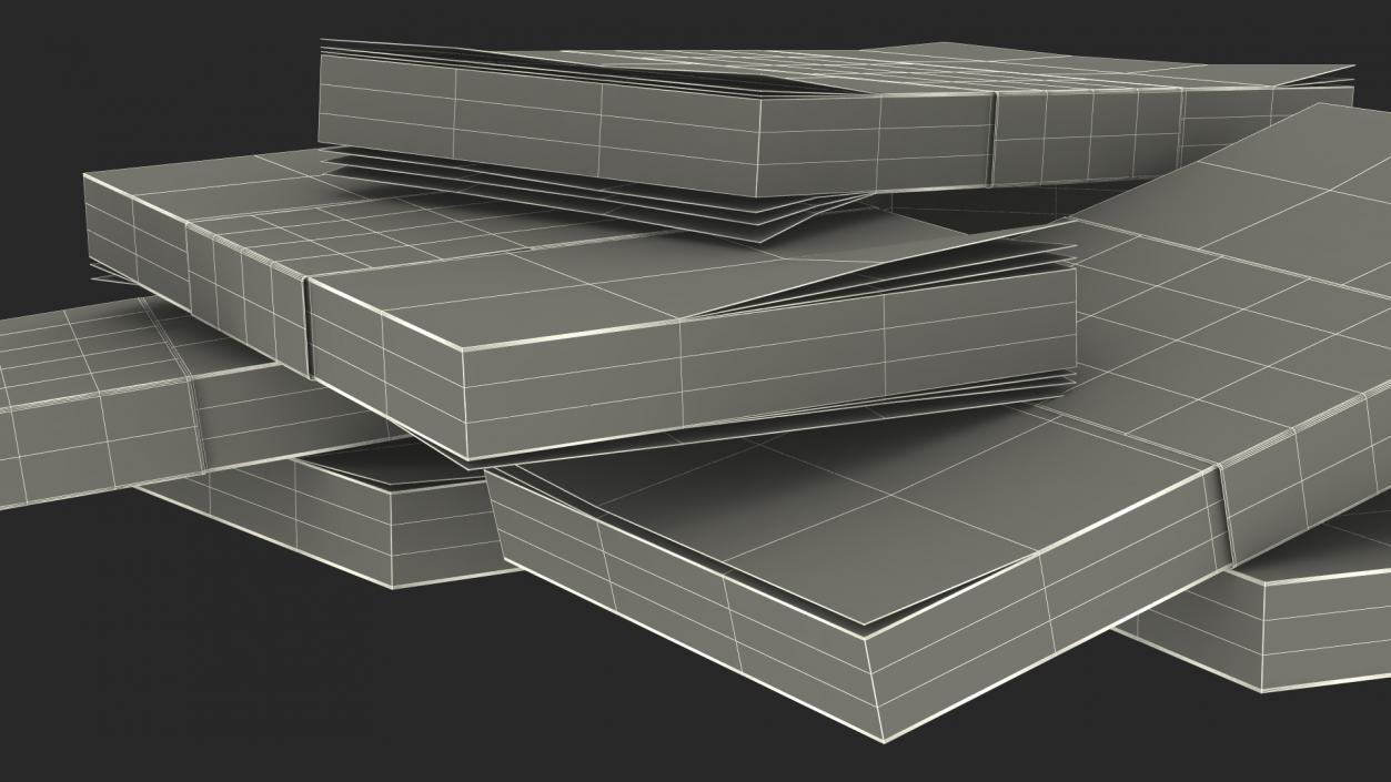 3D model Stack of 8 Packs 50 Euro Bills