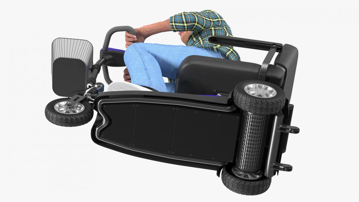 3D model Elderly Woman and Man on Electric Wheelchair Collection