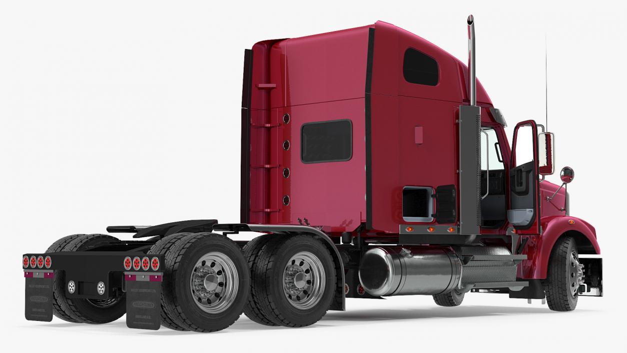 3D Heavy Duty Long Hood Truck Rigged model