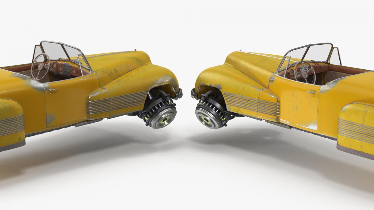 Futuristic Aerocar Yellow Old 3D model