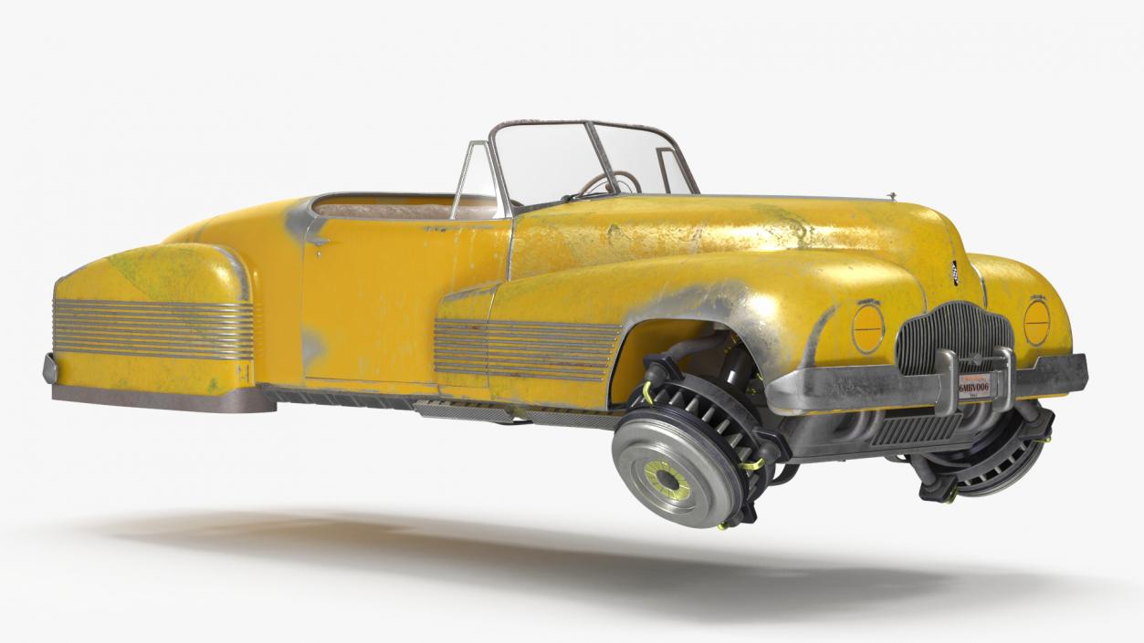 Futuristic Aerocar Yellow Old 3D model