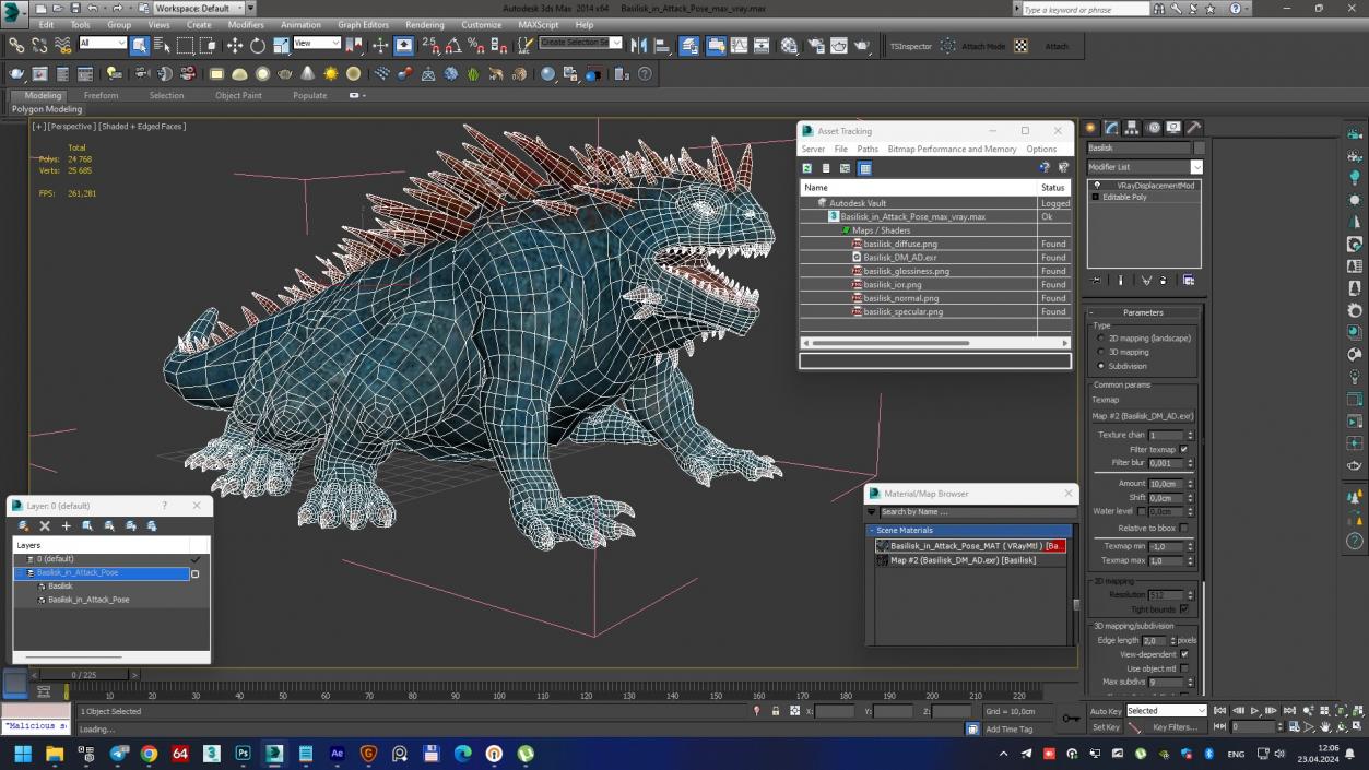 3D model Basilisk in Attack Pose 2