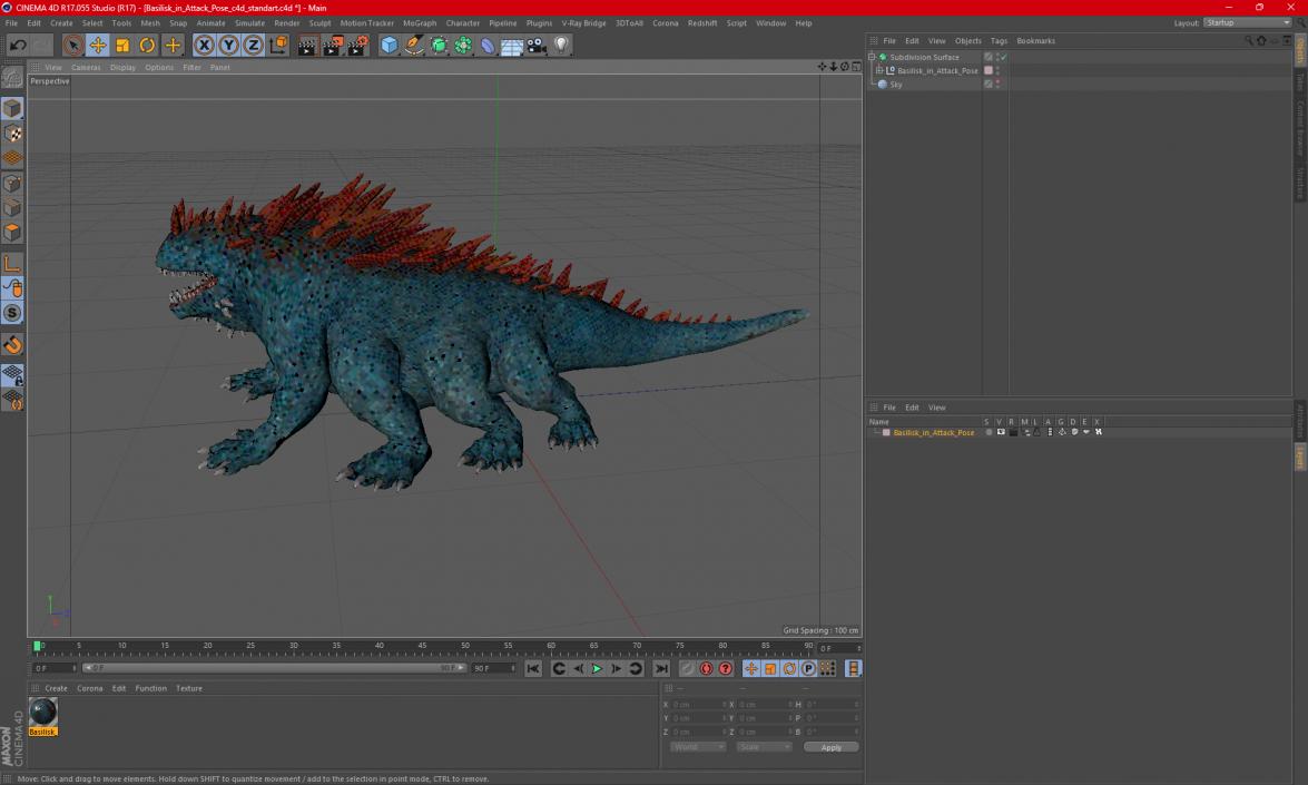 3D model Basilisk in Attack Pose 2