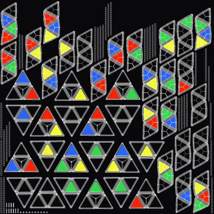 3D Rubik Pyramid Disassembled