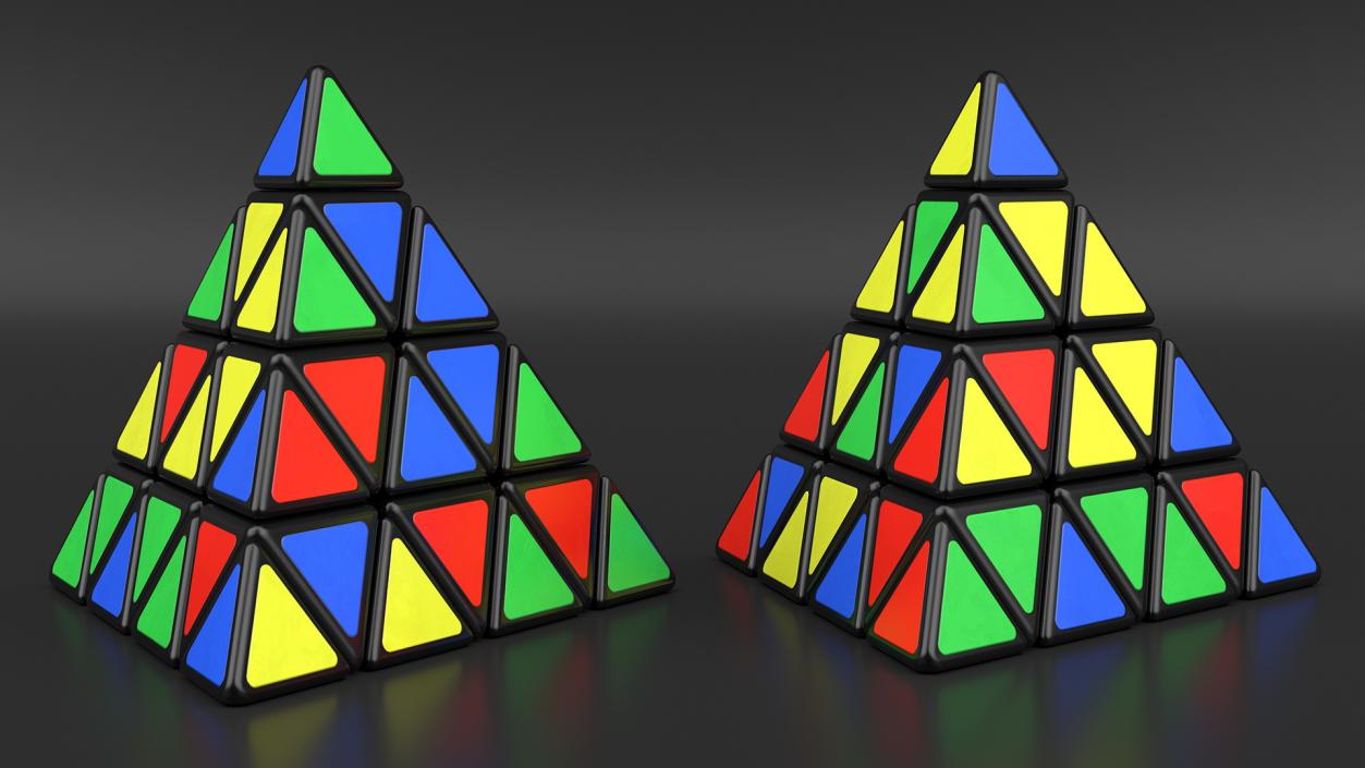 3D Rubik Pyramid Disassembled