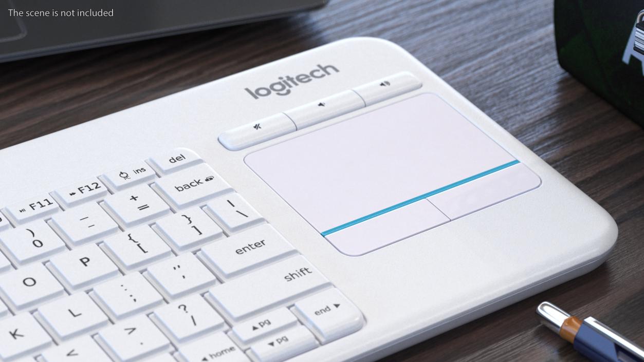 3D Logitech Keyboard K400 White model