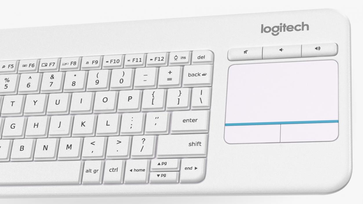 3D Logitech Keyboard K400 White model