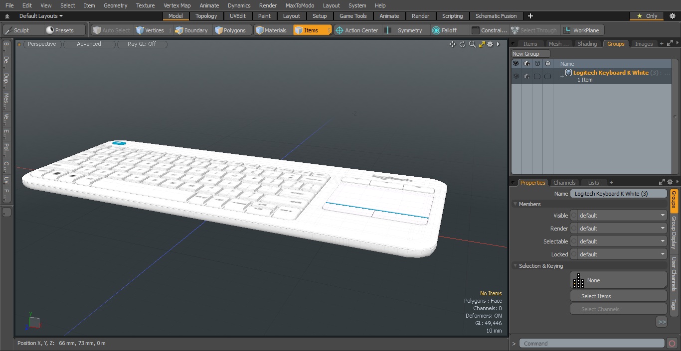 3D Logitech Keyboard K400 White model