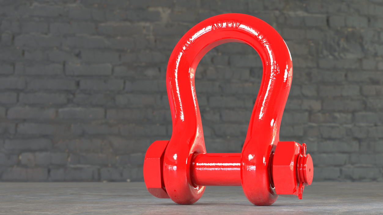 3D Red Anchor Shackle model