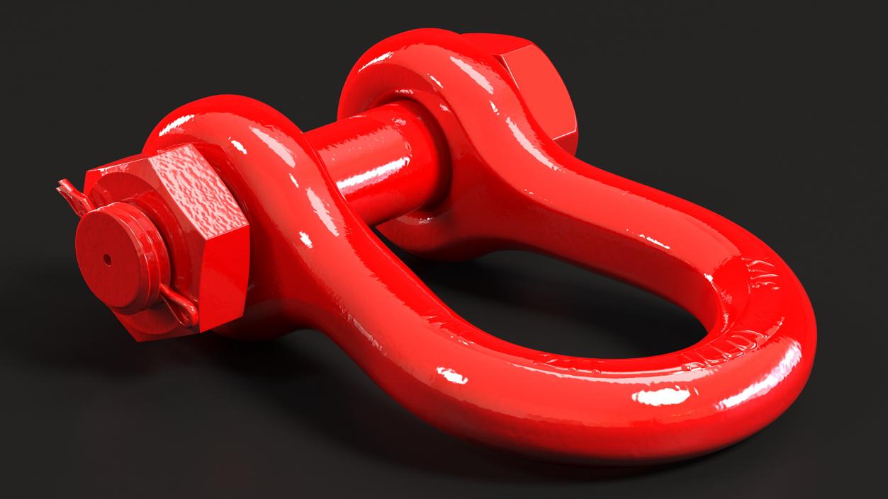 3D Red Anchor Shackle model