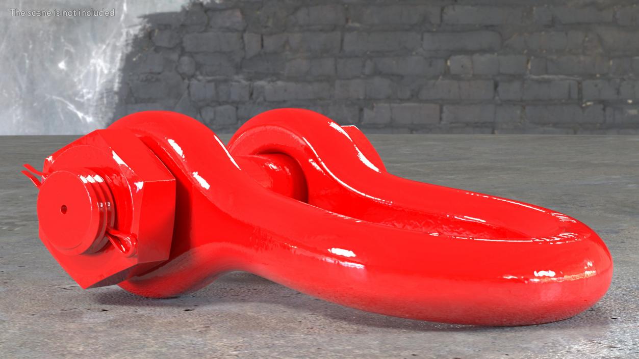 3D Red Anchor Shackle model