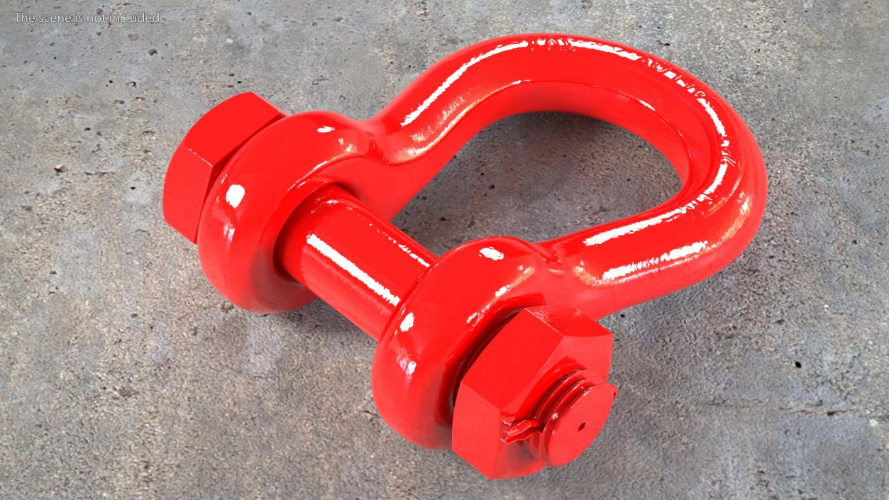 3D Red Anchor Shackle model