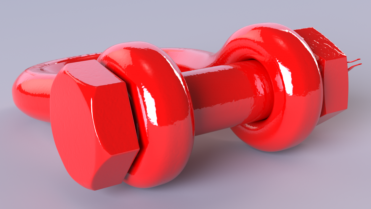 3D Red Anchor Shackle model