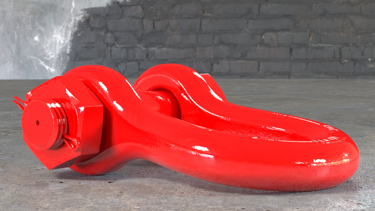 3D Red Anchor Shackle model