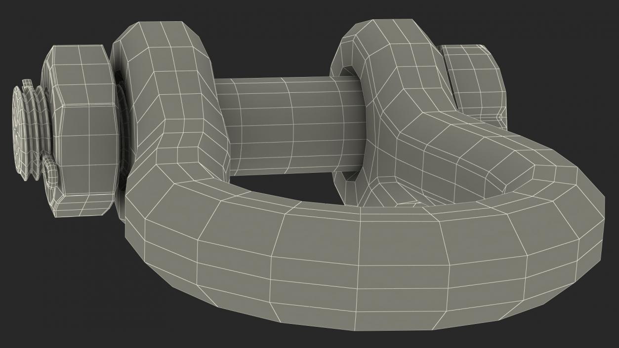 3D Red Anchor Shackle model