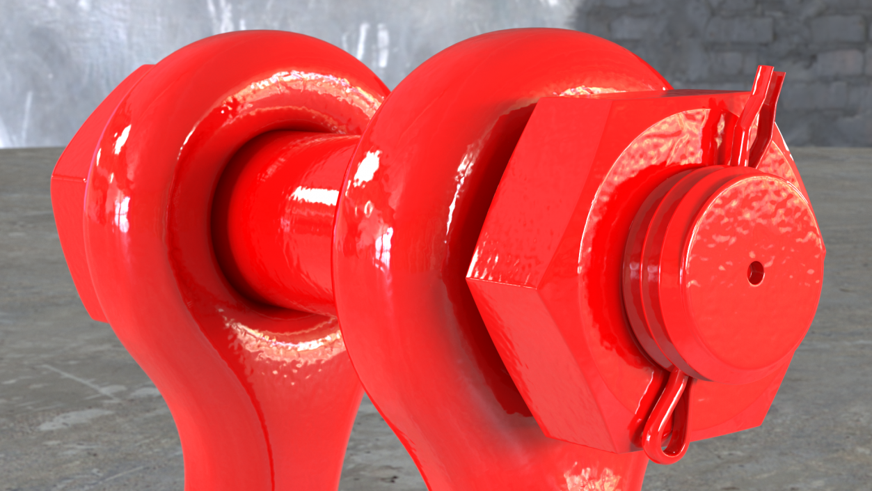 3D Red Anchor Shackle model