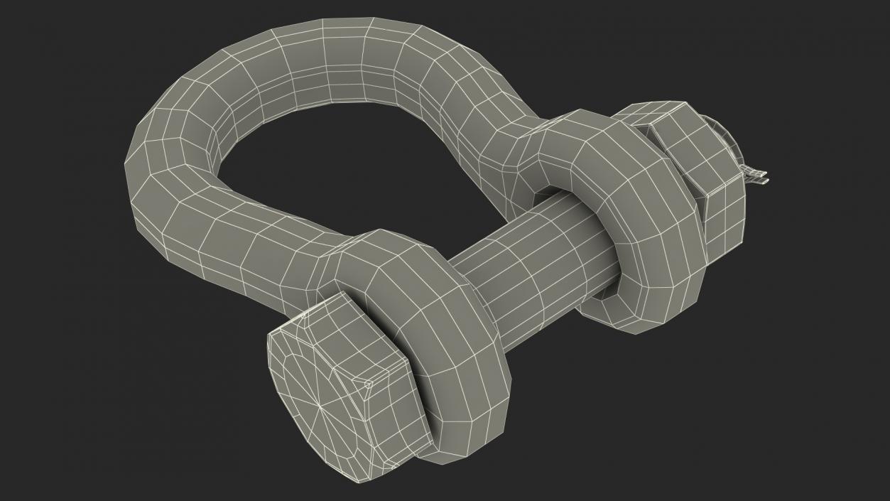 3D Red Anchor Shackle model