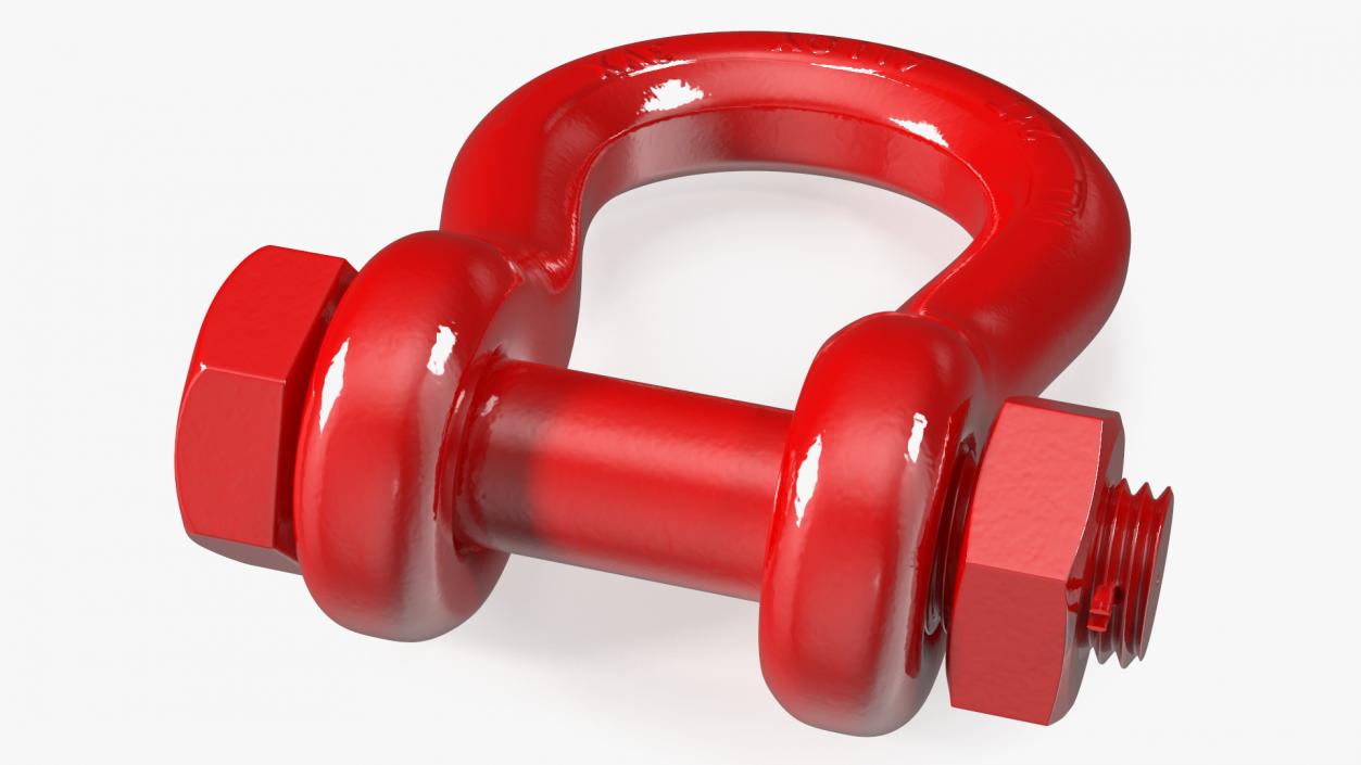 3D Red Anchor Shackle model