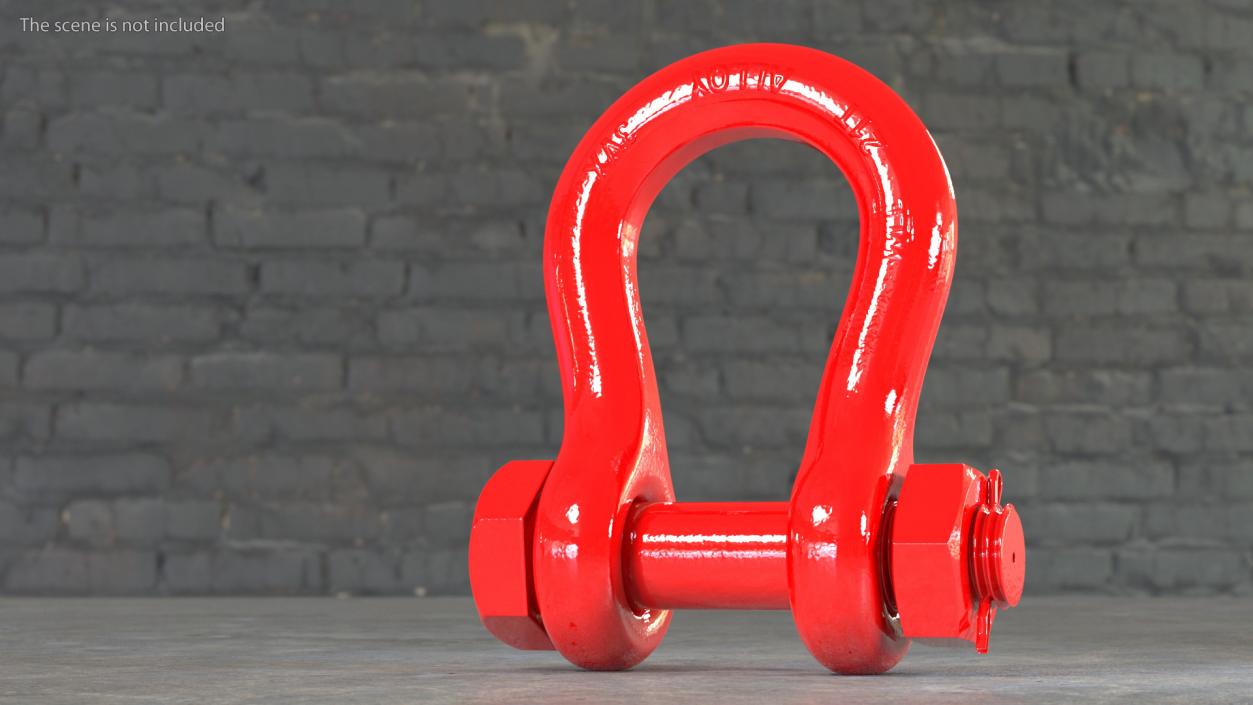 3D Red Anchor Shackle model