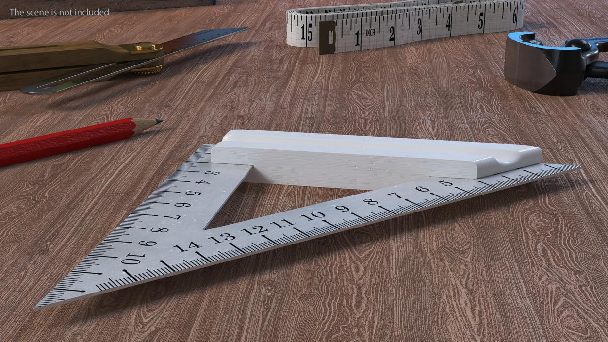 3D model Metal Triangle Ruler