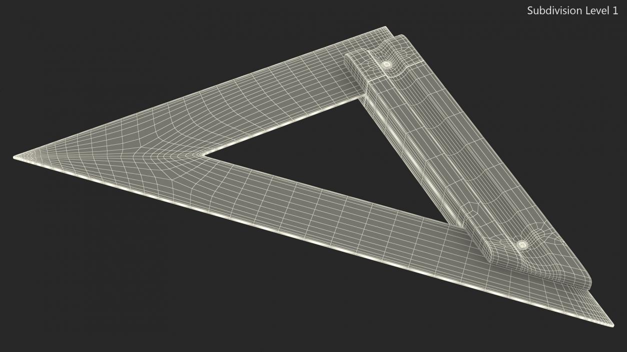 3D model Metal Triangle Ruler