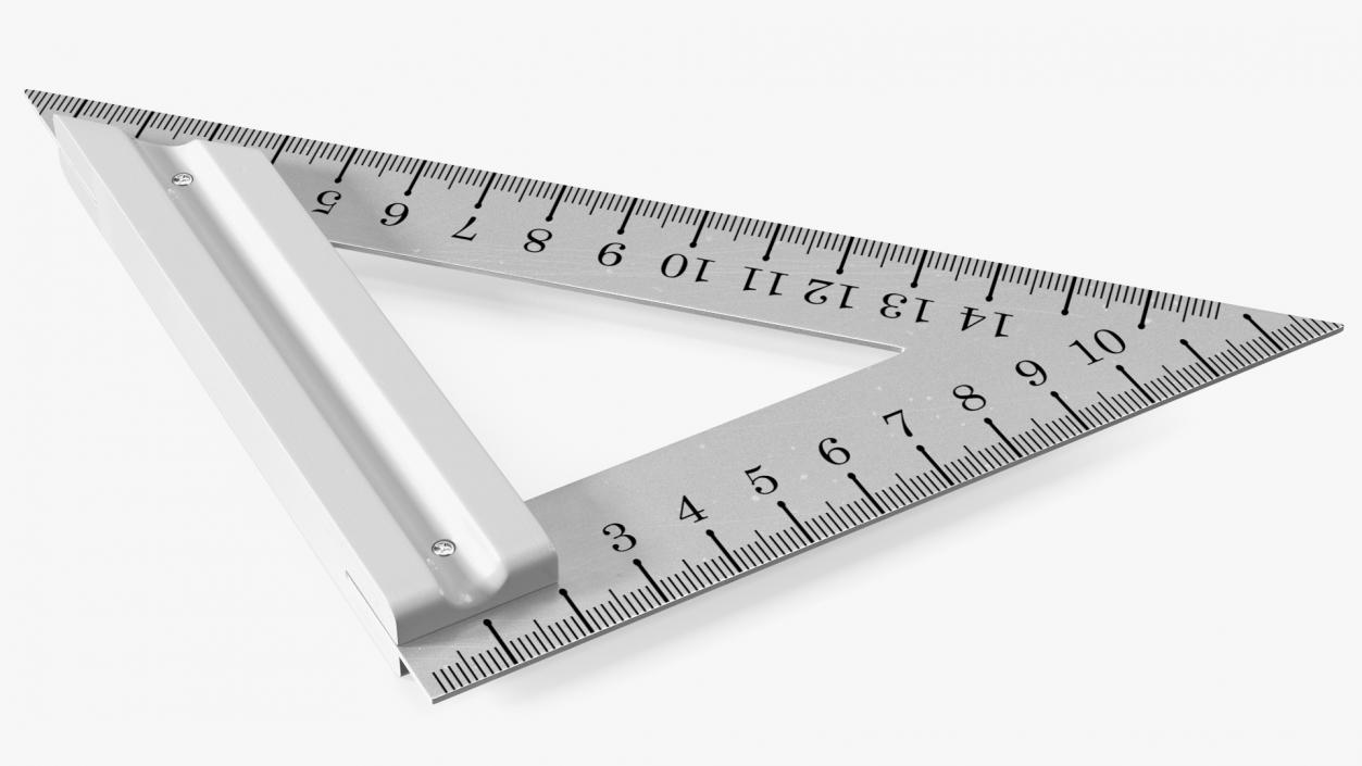 3D model Metal Triangle Ruler