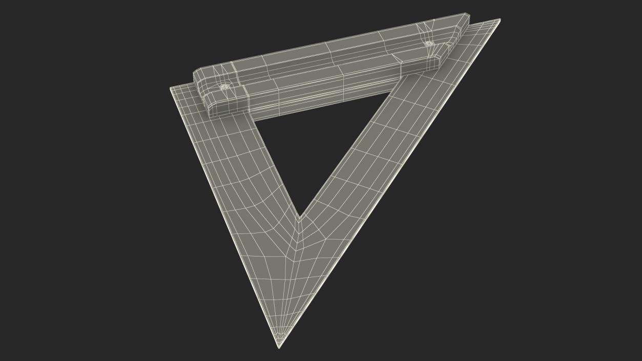 3D model Metal Triangle Ruler