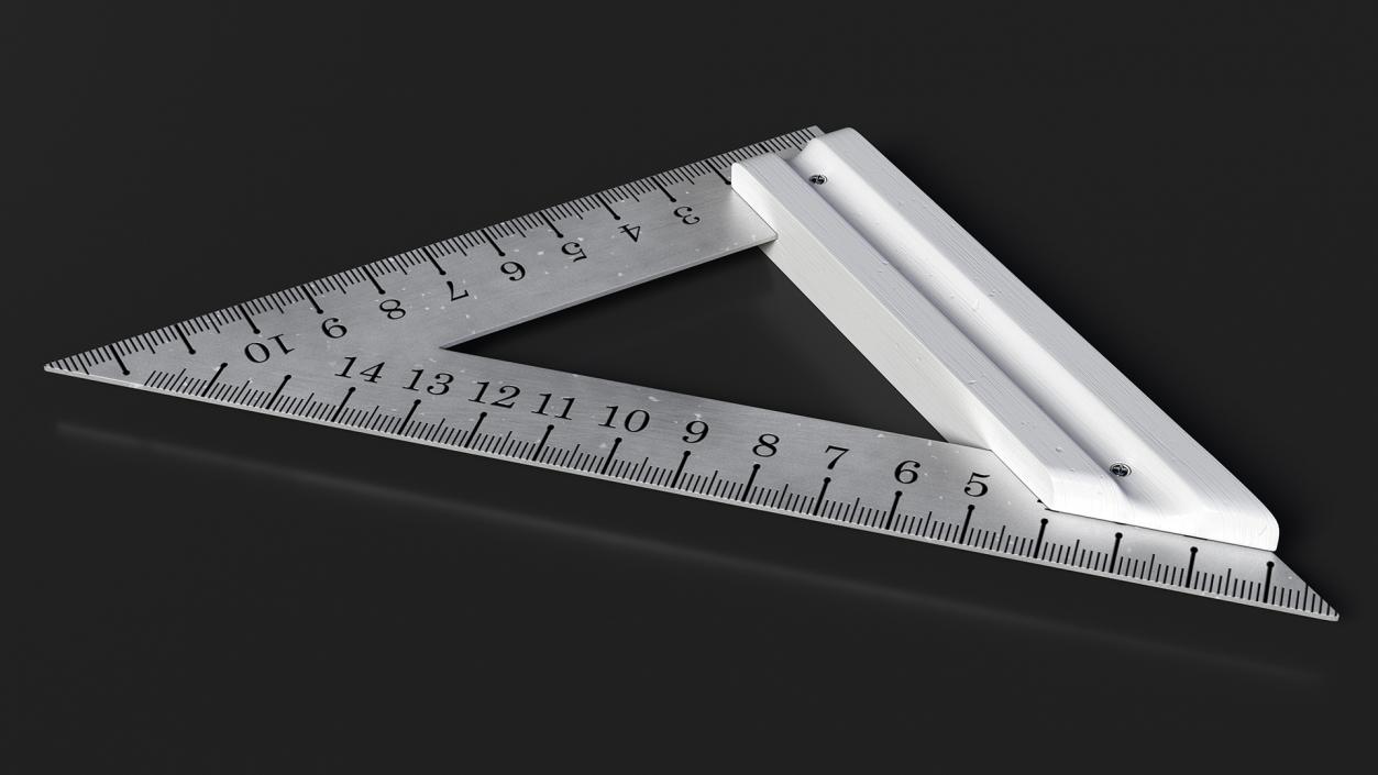 3D model Metal Triangle Ruler