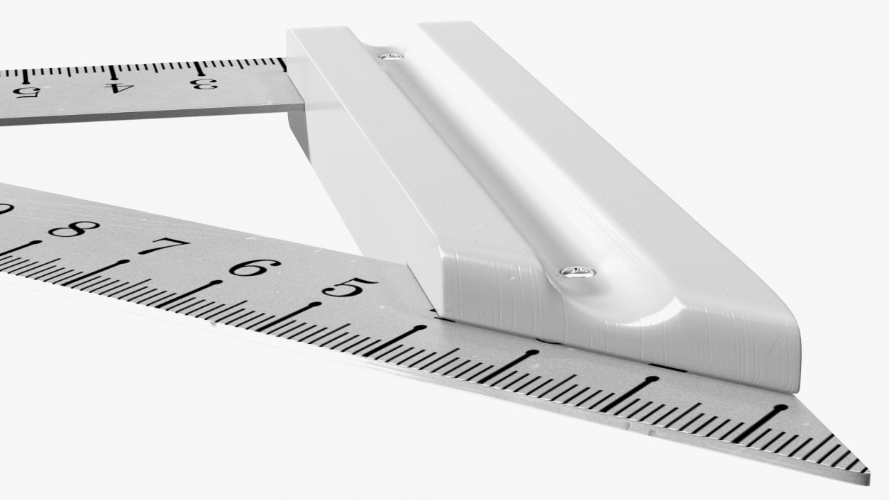 3D model Metal Triangle Ruler