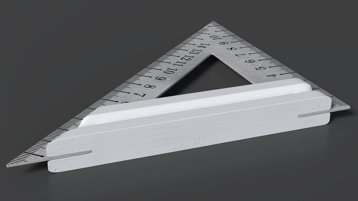 3D model Metal Triangle Ruler