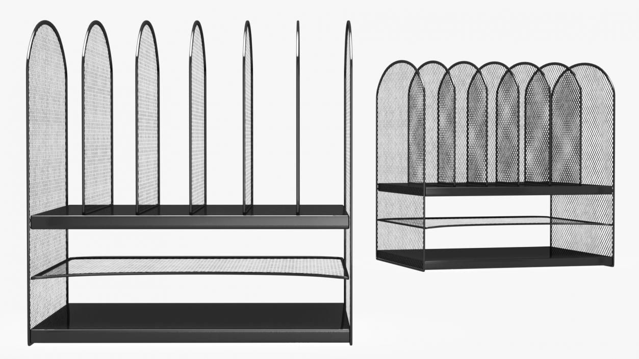 3D Black Mesh Tray Desktop Organizer model