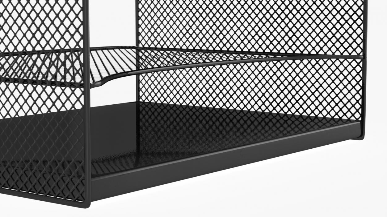 3D Black Mesh Tray Desktop Organizer model