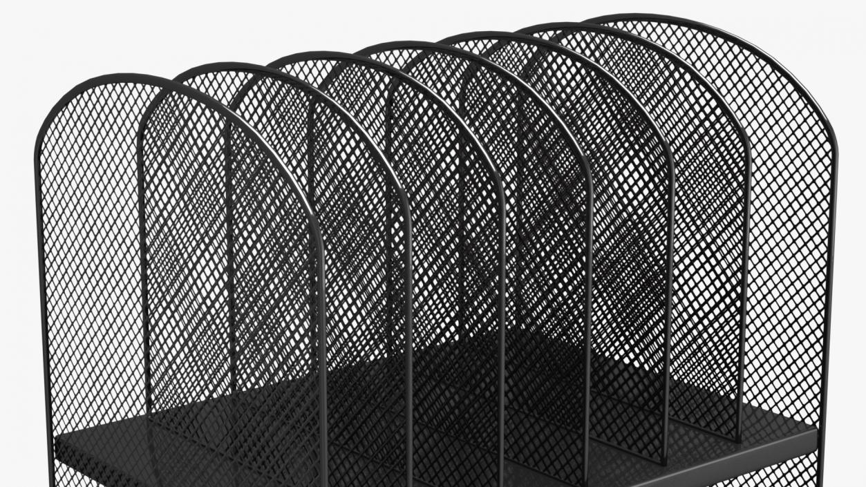 3D Black Mesh Tray Desktop Organizer model