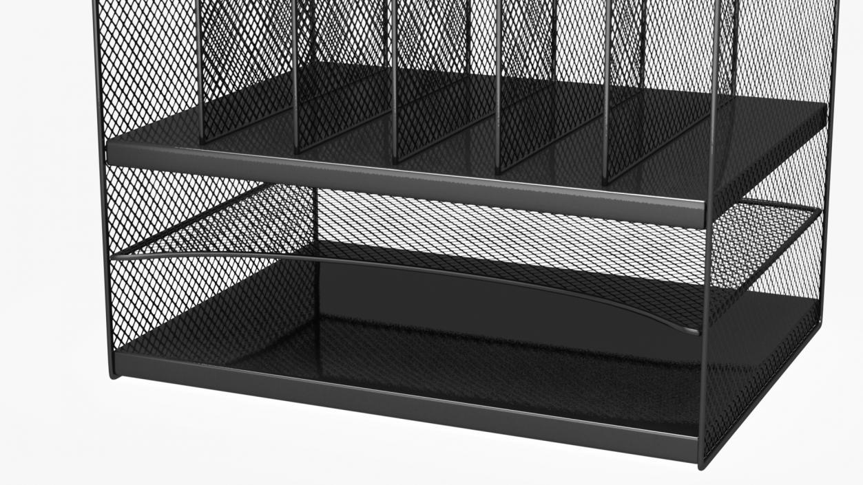 3D Black Mesh Tray Desktop Organizer model