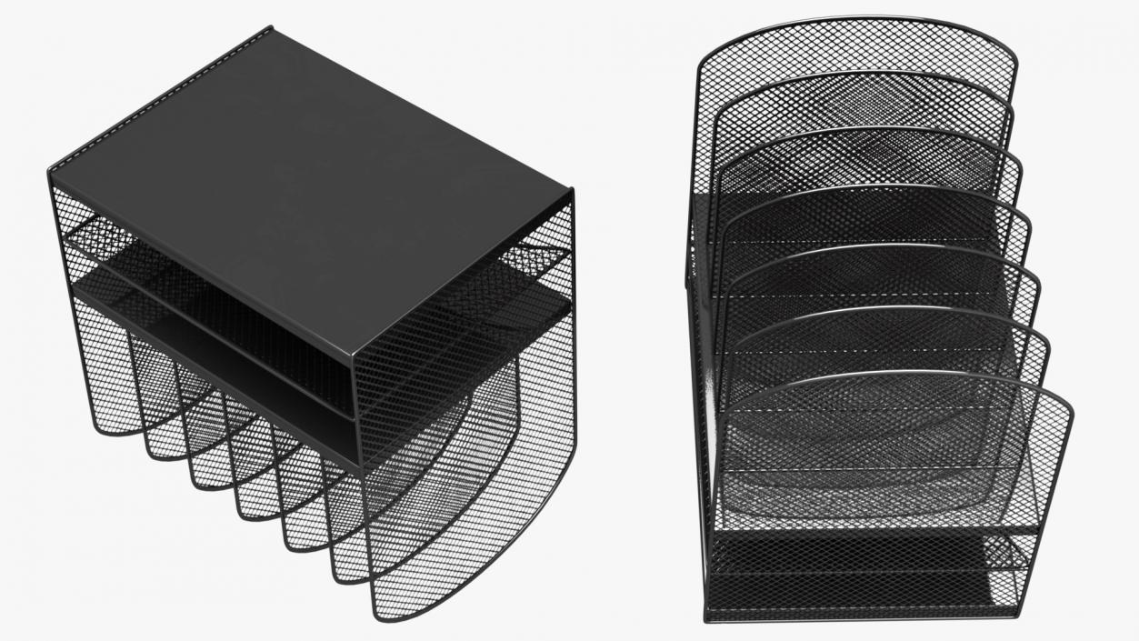 3D Black Mesh Tray Desktop Organizer model