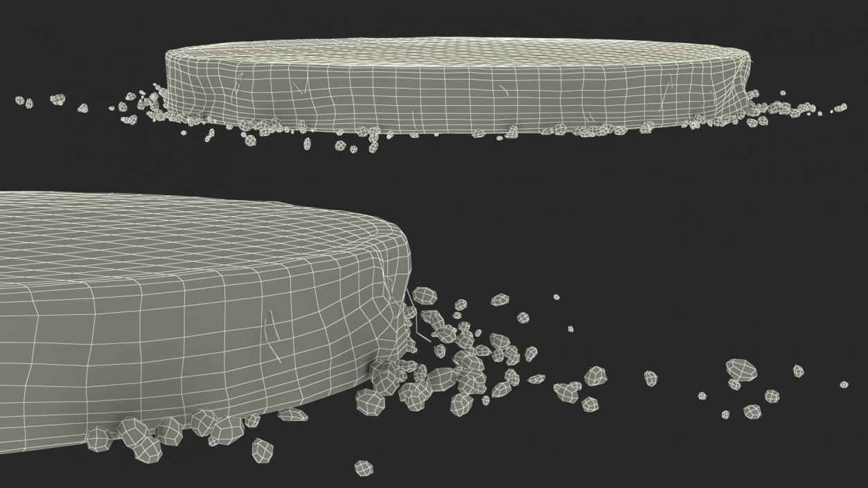 3D model Round Soil with Grass Fur