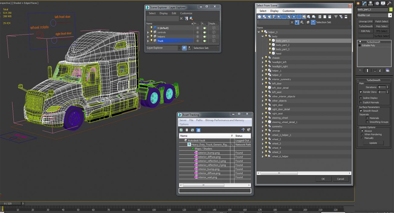 3D Heavy Duty Truck Generic Rigged