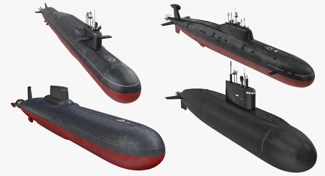 3D Russian Military Submarines Collection model