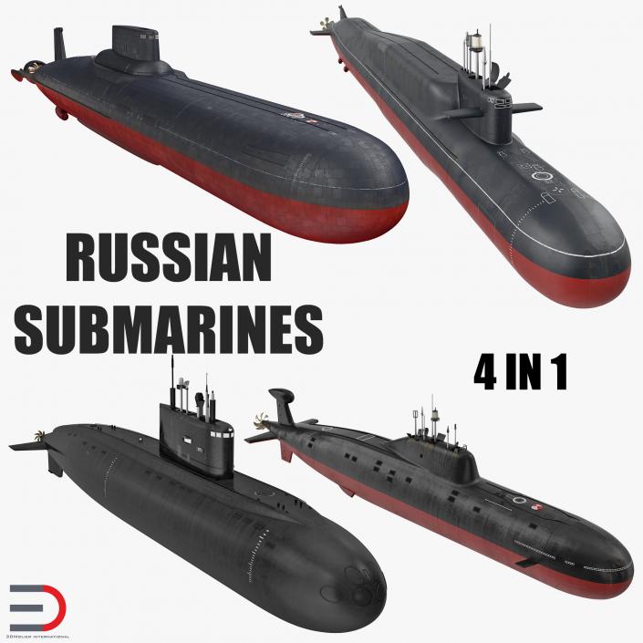 3D Russian Military Submarines Collection model