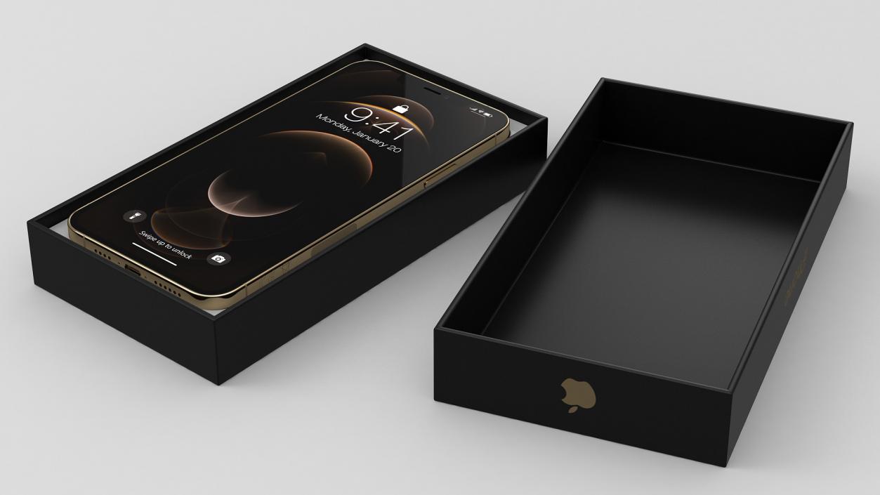 3D model iPhone 12 Pro Max Unboxed Gold