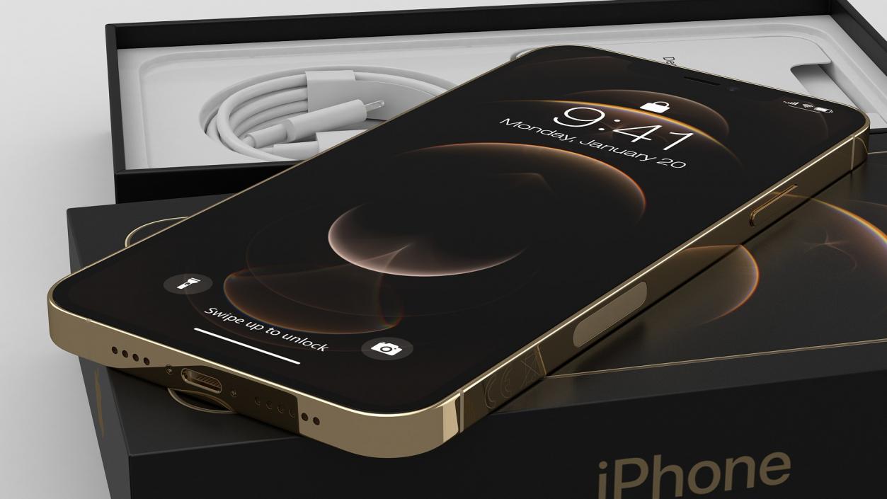 3D model iPhone 12 Pro Max Unboxed Gold