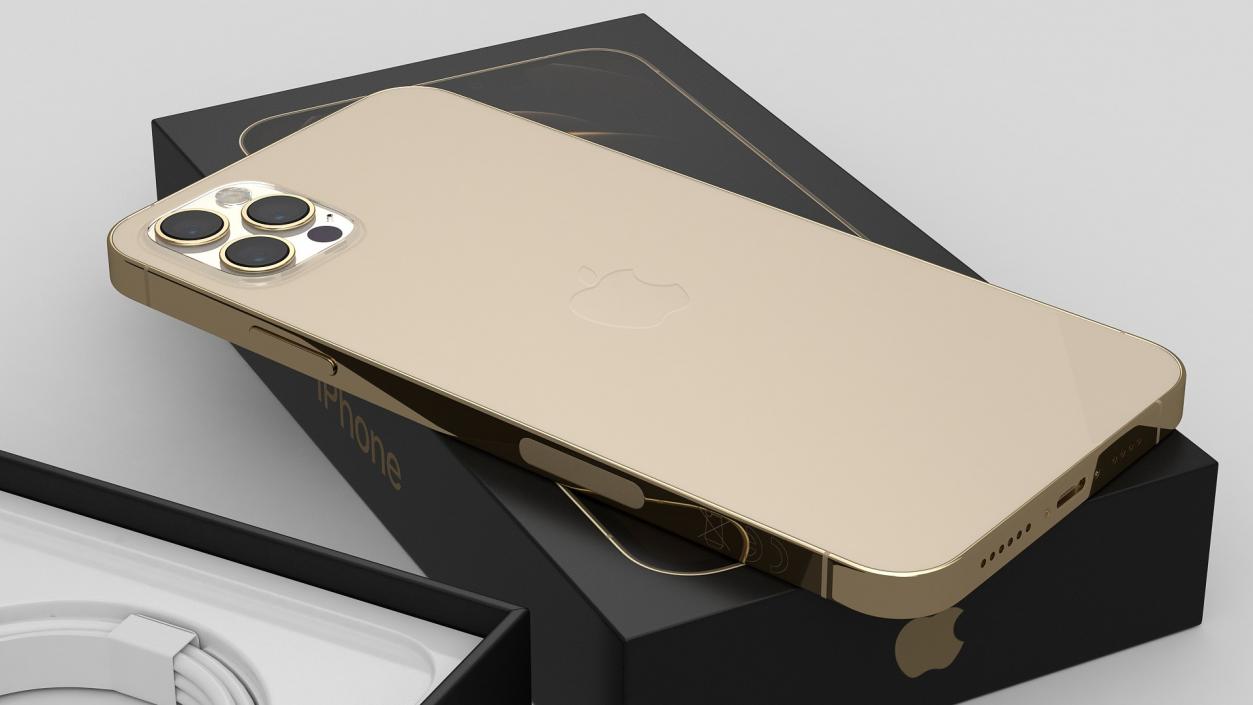 3D model iPhone 12 Pro Max Unboxed Gold