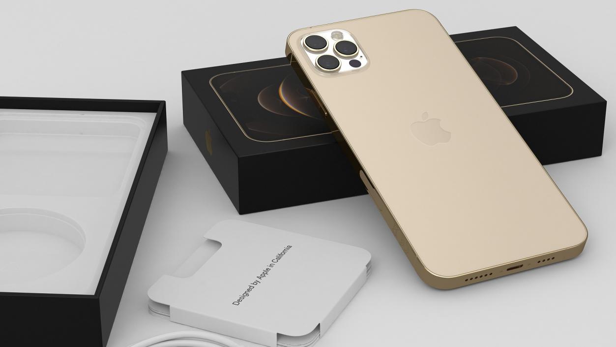 3D model iPhone 12 Pro Max Unboxed Gold