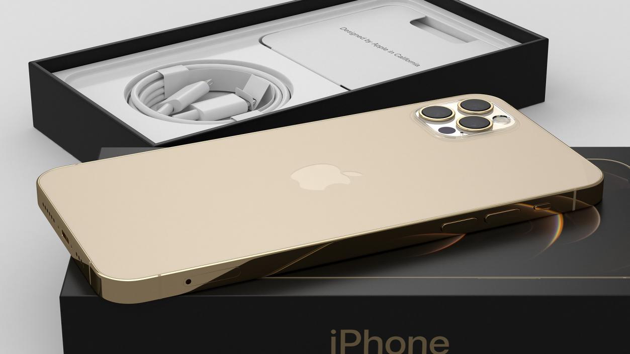 3D model iPhone 12 Pro Max Unboxed Gold