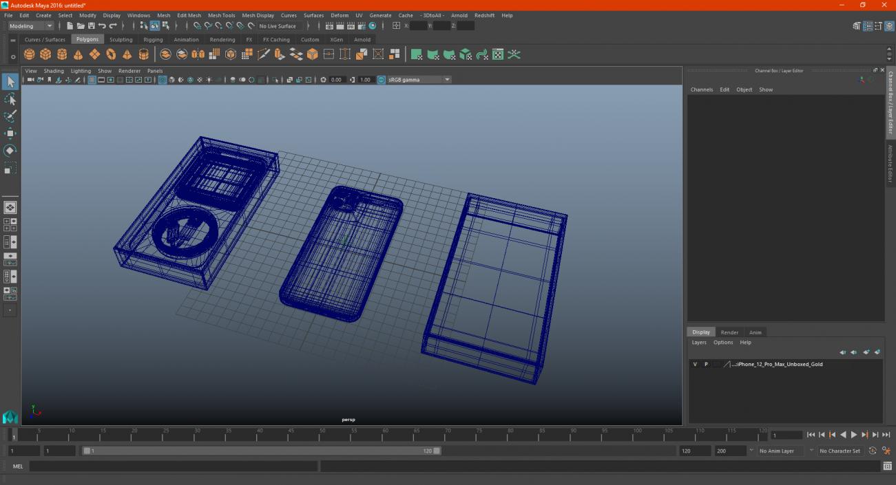 3D model iPhone 12 Pro Max Unboxed Gold