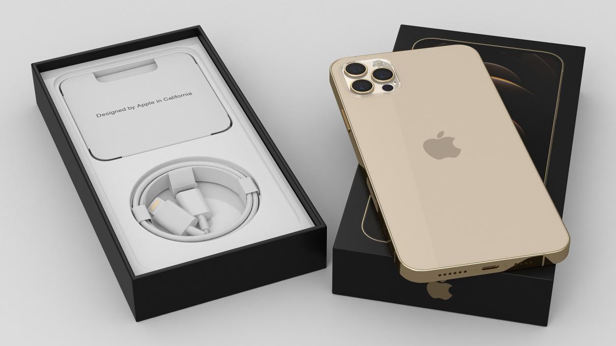 3D model iPhone 12 Pro Max Unboxed Gold